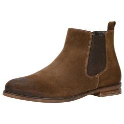 WOJAS - Damen Stiefeletten, Schlupfschuhe für Herbst Urbanes Styling, Damenstiefeletten aus Hochwertigem Spaltvelours, Praktisch Jeden Tag, 9503-63 - Braun, Gr. 40 von WOJAS