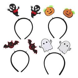 WOONEKY 4 Stück Halloween-stirnband Kopfschmuck Für Bühnenauftritte Kopfbedeckungen Kürbis-stirnbänder Halloween-katzenohren Stirnband Für Halloween Skelett Stirnband Teufel Kostüm Vlies von WOONEKY