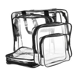 WOONEKY 5 Stück wasserdichte Kosmetiktasche Transparente Kosmetiktasche Reise Kosmetiktasche Transparente Reise Aufbewahrung Tragetasche Organizer Taschen Für Reisen Transparenter von WOONEKY