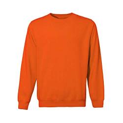 WORK IDEA Männer Crewneck Sweatshirt Arbeitskleidung Pullover Herren Basic Arbeitspullover (Orange,S) von WORK IDEA