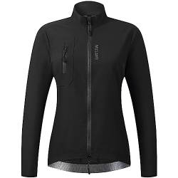 WOSAWE Damen Fahrradjacke Atmungsaktiv Laufjacke Leicht Windbreaker Wanderjacke (Schwarz, XS) von WOSAWE