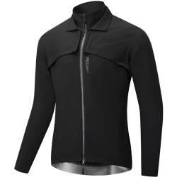 WOSAWE Fahrradjacke Herren Damen Abnehmbare Atmungsaktiv Laufweste Winddichte Radjacke mit YKK-Reißverschluss (Schwarz für Herren, L) von WOSAWE