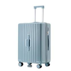 WOSHIXIAOKEAI Reisekoffer 20-Zoll-Multifunktions-Passwort 24-Trolley-Koffer for Männer und Frauen, Leichter Koffer, frischer Koffer Koffer(Blue,22in) von WOSHIXIAOKEAI