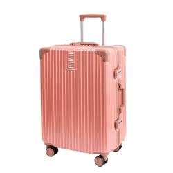 WOSHIXIAOKEAI Reisekoffer Aluminiumrahmen-Koffer 20 Zoll for Männer und Frauen Trolley-Koffer for Männer 24 Zoll Koffer Passwortfeld Koffer(Pink,24in) von WOSHIXIAOKEAI