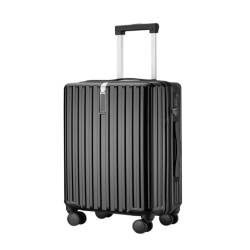 WOSHIXIAOKEAI Reisekoffer Herren- und Damen-Aluminiumrahmen-Koffer, Trolley-Koffer, Boarding-Koffer, geräuschlos, Universal-Rad, Passwort-Box Koffer(Black,28) von WOSHIXIAOKEAI