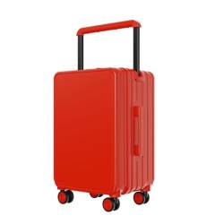 WOSHIXIAOKEAI Reisekoffer Mittelmontierter, Breiter Trolley-Koffer, Koffer Mit Großem Fassungsvermögen, Wasserdichter 20-Zoll-Boarding-Koffer for Damen Mit Reißverschluss Koffer(Red) von WOSHIXIAOKEAI