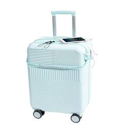 WOSHIXIAOKEAI Reisekoffer Multifunktionaler 20-Zoll-Boarding-Koffer mit Frontöffnung, Kleiner Leichter Trolley-Koffer, 24-Zoll-Koffer Koffer(Blue,20in) von WOSHIXIAOKEAI