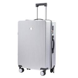 WOSHIXIAOKEAI Reisekoffer Neuer Koffer, Kleiner Leichter Trolley-Koffer for Männer Und Frauen, Koffer-Passwort-Box 20 Zoll 24 Zoll Koffer(Silver,22in) von WOSHIXIAOKEAI