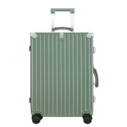 WOSHIXIAOKEAI Reisekoffer Retro Trolley Case Universal Rad Aluminium Rahmen Gepäck 20 Zoll Boarding Case Herren Gepäck Damen Koffer(Green,20in) von WOSHIXIAOKEAI