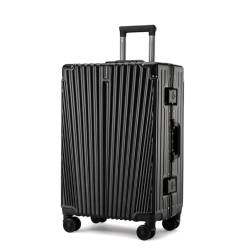 WOSHIXIAOKEAI Reisekoffer Trolley, verschleißfester und wasserdichter Koffer, Aluminiumrahmen, Trocken- und Nasstrennung, Passwort-Schließbox Koffer(Black) von WOSHIXIAOKEAI