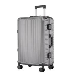 WOSHIXIAOKEAI Reisekoffer Trolley-Koffer mit Aluminiumrahmen, großer Kapazität und langlebigem 22-Zoll-Universalrad-Reise-Check-in-Passwortfeld Koffer(G) von WOSHIXIAOKEAI