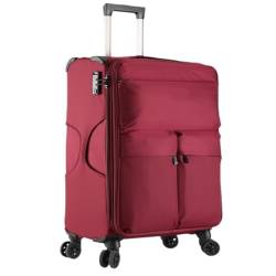 WOSHIXIAOKEAI Reisekoffer Ultraleichter Oxford-Stoffkoffer, 28-Zoll-Koffer, Kleiner Boarding-Koffer, 20-Zoll-Passwort-Trolley-Koffer, 24 Zoll Koffer(Red,20in) von WOSHIXIAOKEAI