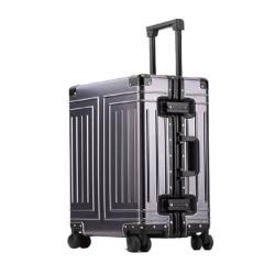 WOSHIXIAOKEAI Reisekoffer Vollaluminium-Magnesiumlegierungs-Metallkoffer, Trolley-Koffer, Hartschalenkoffer, Gepäck-Check-in-Koffer for Herren Und Damen Koffer(Gray,29in) von WOSHIXIAOKEAI