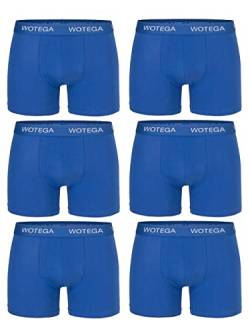 WOTEGA Joe - Unterhosen Männer Baumwolle 6er Pack - Basic Boxershorts Herren - Stretch Unterhose - Unterwäsche Set, Blau (Strong Blue 184051), M von WOTEGA