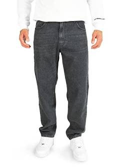 WOTEGA Thor - Jeans Herren Hose - Männer Jeanshose Loose Fit - Bauwoll Baumwolljeans, Schwarz (Phantom 194205), W31/L34 von WOTEGA