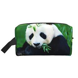 WOWBED Große Make-up-Tasche mit Panda-Druck, mit Reißverschluss, tragbar, Reise-Kosmetik-Organizer für Frauen und Mädchen, Weiß, Einheitsgröße, weiß, Einheitsgröße von WOWBED