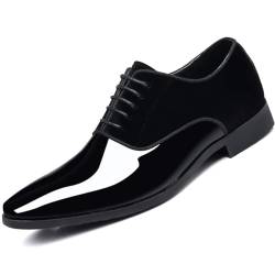 Anzugschuhe Herren Oxford Derby Schuhe Klassischer Männer Businessschuhe Schnürhalbschuhe Herren Lederschuhe Hochzeitsschuhe Lackschuhe für Formale Anlässe (Anzu-22, 47EU) von WOWEI