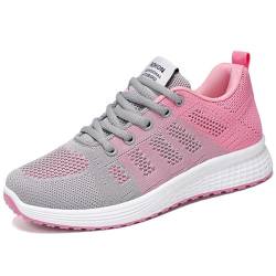 WOWEI Laufschuhe Damen Atmungsaktiv Turnschuhe Damen Schnürer Leichte Straßenlaufschuhe Sportschuhe Stoßfest Walkingschuhe Outdoor Athletisch Sneaker für Gym Jogging (Gym-S12, 39EU) von WOWEI