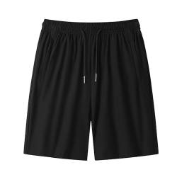 Herren Ice Seiden Shorts Lässig Lose Short Pants Einfach Atmungsaktiv Kurze Hose für Men Schnell Trocknend mit Tasche Kurze Hosen Einfarbige Baggy Strandshorts Hose Kurz Casual Bequem Jogginghose von WOXIHUAN