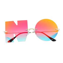 WRITWAA 1 Paar Gläser verscho popular klobrillen Unterschiedlich partyglasses lustige Sonnenbrille Designer-Sonnenbrillen für Herren retro eigen Strandbrillen Brief Sonnenbrille Stk rot von WRITWAA