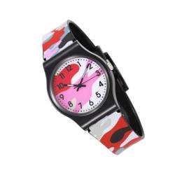 WRITWAA 1 Stk Camouflage-Uhr Armbanduhr für Jungen Tarnuhr Kinder schauen zu Wasserdichte Uhren kinderuhren armbanduhr kinder Kinderuhr geschenkt coole Kinderuhr Rostfreier Stahl rot von WRITWAA