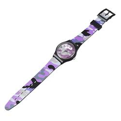 WRITWAA 2 Stk Cartoon-Camouflage-Uhr Armbanduhr Kinderuhren Kinder schauen Mädchen an Kinderarmbanduhr lernuhr kinder kinderlernuhr schöne Kinderuhr Modeuhr für Kinder PVC Violett von WRITWAA