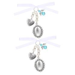 WRITWAA 2 Stück Anhänger DIY Charm Anhänger DIY Charms Hochzeitszubehör Blumenstrauß Schmuck Hochzeitszubehör Zeit Edelsteine ​​Anhänger Braut Engel Charm DIY Charms Für von WRITWAA