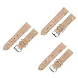 WRITWAA 3 Stk Lederriemen tischband bescherung weihnachten Uhrarmband Handgemacht uhrband Mann reloj inteligente para hombre Smartwatch Uhrenarmband ersatzband ansehen Rindsleder Beige von WRITWAA