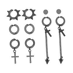 WRITWAA 5 Paare Ohrring-Set Ohrstecker für Männer Herren magnetische Ohrringe Damenohrringe clipsohrringe clip earrings Ohrmanschetten für Frauen Ohrringe mit Ohrstulpen Metall Black von WRITWAA