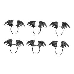 WRITWAA 6st Fledermaus Stirnband Vampir-kostüm Fledermausflügel Stirnband Halloween-fledermaus-stirnbänder Halloween-fledermausflügel-stirnband Cosplay-kostüme Kinderkostüm Black Stoff von WRITWAA