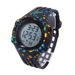 WRITWAA Anschauen led armbanduhr led car display Stoßfest uhr für kinder appel watchs Wasserdichte Uhren Herrenuhren Kinderwecker Digitaluhr Multifunktionsuhr Studentenuhr Edelstahl Yellow von WRITWAA