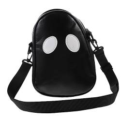 WRITWAA Lustige Umhängetasche Weiß Trendiger Rucksack Damenhandtasche Rucksack Für Damen Schüler Umhängetasche Aufbewahrungstasche Damen Umhängetasche Taschen Für Frauen Black Pu von WRITWAA