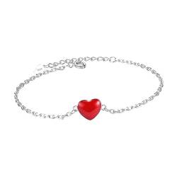 WRITWAA Rotes Herz Armband Für Frauen Kreatives Hand Schmuckstück Herzform Modisches Hand Jewelry Für Damen Und ädchen Perfektes Für Besondere Anlässe von WRITWAA