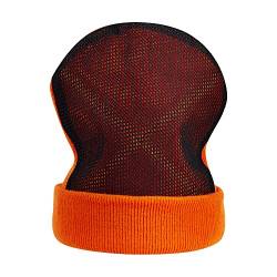 Professionelle Boy Cap Gepolsterter Kopf Spin Beanie Strick Baumwolle Spin Mütze, Orange/Abendrot im Zickzackmuster (Sunset Chevron), Einheitsgröße von WRTTR