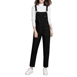 WSLCN Damen Latzhose Locker Hose Große Größen Lang Freizeithose Jeanshose Lässige Schwarz 5XL von WSLCN