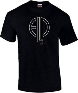 ELP Emerson Lake and Palmer Band Logo Rock Music Retro T-Shirt up to XXL Black von WSVSW