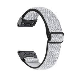 20 mm elastisches Nylonarmband for Garmin Fenix ​​7S 6S Pro 5S Plus, gewebte Sportuhrenarmband-Schlaufe for Garmin Fenix ​​8 43 mm Verschluss(White-Black,20mm) von WUURAA