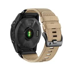 22 26 mm Nylon-Gewebearmband for Garmin Tactix7pro Fenix ​​8 E 7X 7 Pro 6X 6 5X 5Plus Quick Fit Armband(Khaki,22mm(Fenix 8 47mm)) von WUURAA