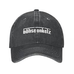 Unisex und modisch Bohse Onkelz Deutschland Rock Band Unisex Baseball Cap Distressed Baumwollhüte Cap Vintage Outdoor Running Golf Sun Cap Sport Outdoor Geschenke von WVVCXCC