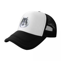 WVVCXCC Baseballmütze Unisex und modisch Grauer Wolf Baseballmütze Snapback Cap Hut Luxus Sonnencreme Wild Ball Hut Luxus Frau Herren Sport Outdoor-Geschenke von WVVCXCC