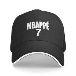 WVVCXCC Unisex Weiß KM Mbappe Nummer 7 Mehrfarbige Baseballkappe Für Damen Sport Kokette Strand Sonnenschutz Hut 2024 Peaked Cap Geburtstagsgeschenk von WVVCXCC