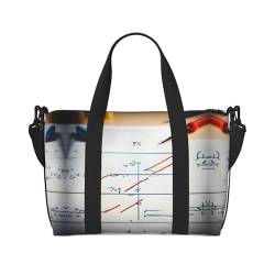 Math Formula Reisetasche, Wochenend-Handgepäck für Damen, Sporttasche, Workout-Reisetasche, Übernachtung, Schwarz , Einheitsgröße von WYCZHY