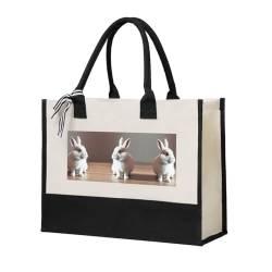 WYCZHY Halloween-Tragetasche, Leinen-Geschenktasche mit Griffen, für Junggesellinnenabschied, Strandausflug, beige, Einheitsgröße von WYCZHY