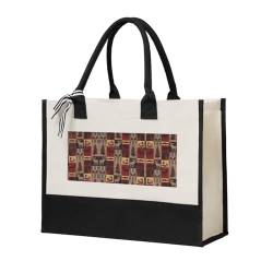 WYCZHY Halloween-Tragetasche, Leinen-Geschenktasche mit Griffen, für Junggesellinnenabschiede, Strandausflug, beige, Einheitsgröße von WYCZHY