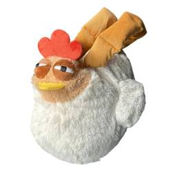 WYLZLKX Lustige Cartoon-Huhn-Plüsch-Handtasche, niedliche Stofftierpuppe, verstellbare Umhängetasche, Geldbörse für Damen und Mädchen von WYLZLKX