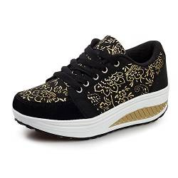 WYSBAOSHU Damen Plattform Beiläufig Schuhe Laufender Sneaker(40 EU/Label 41 CN,1-schwarz) von WYSBAOSHU