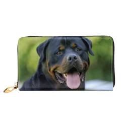 WYYDPPLK Rottweiler Tapetendruck Deluxe Leder Lange Clutch Geldbörse - Volldruck, doppelseitig, langlebig mit überlegener Speicherkapazität von WYYDPPLK