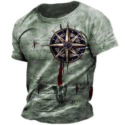 T-Shirt Herren Sport Slim Fit Rundhals T-Shirt Kurzarm Sommer T-Shirt Herren Leichte Atmungsaktiv Casual T-Shirt Urban Streetstyle Druck T-Shirt Herren C-003 L von WZL