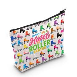 WZMPA Kosmetiktasche für Rollschuhlaufen, Geschenk mit Aufschrift "Don't Be a Hater Be A Roller Skater", Make-up-Tasche, mit Reißverschluss, für Skating Club Merch, Hater Roller, Fit von WZMPA