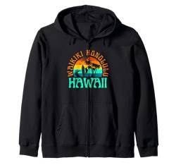 Waikiki Kapuzenjacke von Waikiki Beach Hawaii Surfing Surf Ocean Vintage